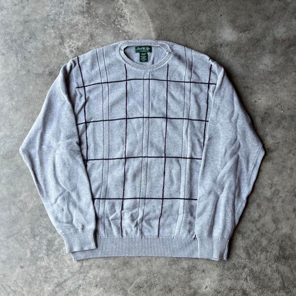vintage 00s david taylor checkered sweater‎